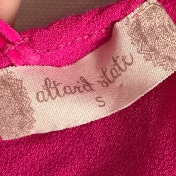 Altar’d State •Bright Pink/Navy Embroidered Blouse - Picture 4 of 4